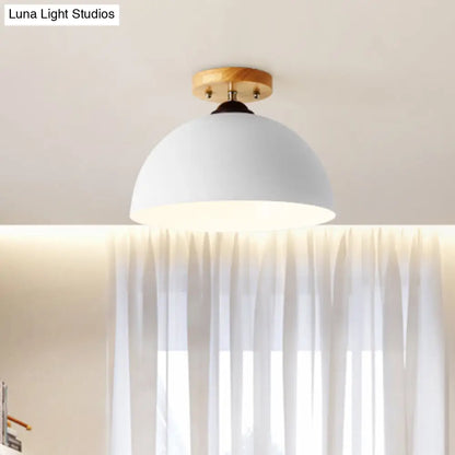 DecorBites™ DecorBites™ Metallic 1 Head Semi Flush Ceiling Light in Red/Pink/White/Gray for Bedroom - 12" Wide