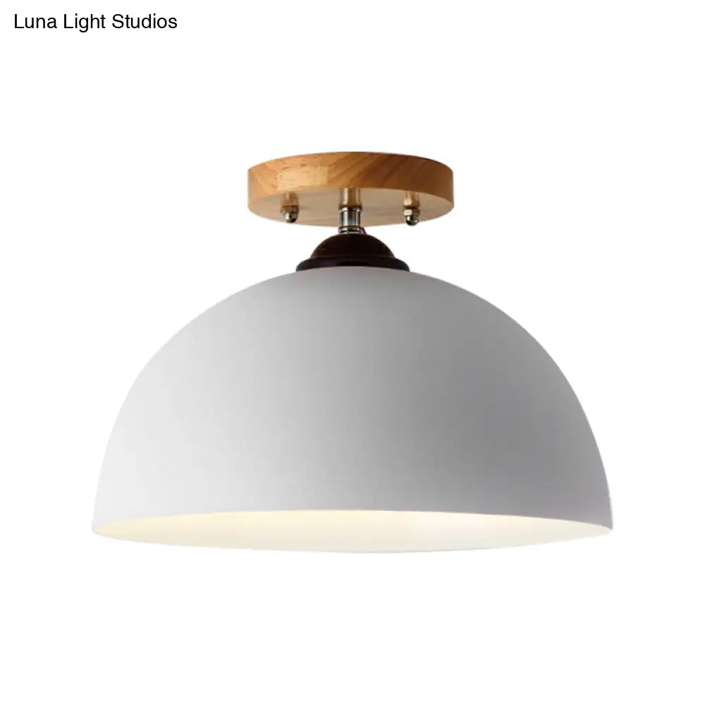 DecorBites™ DecorBites™ Metallic 1 Head Semi Flush Ceiling Light in Red/Pink/White/Gray for Bedroom - 12" Wide