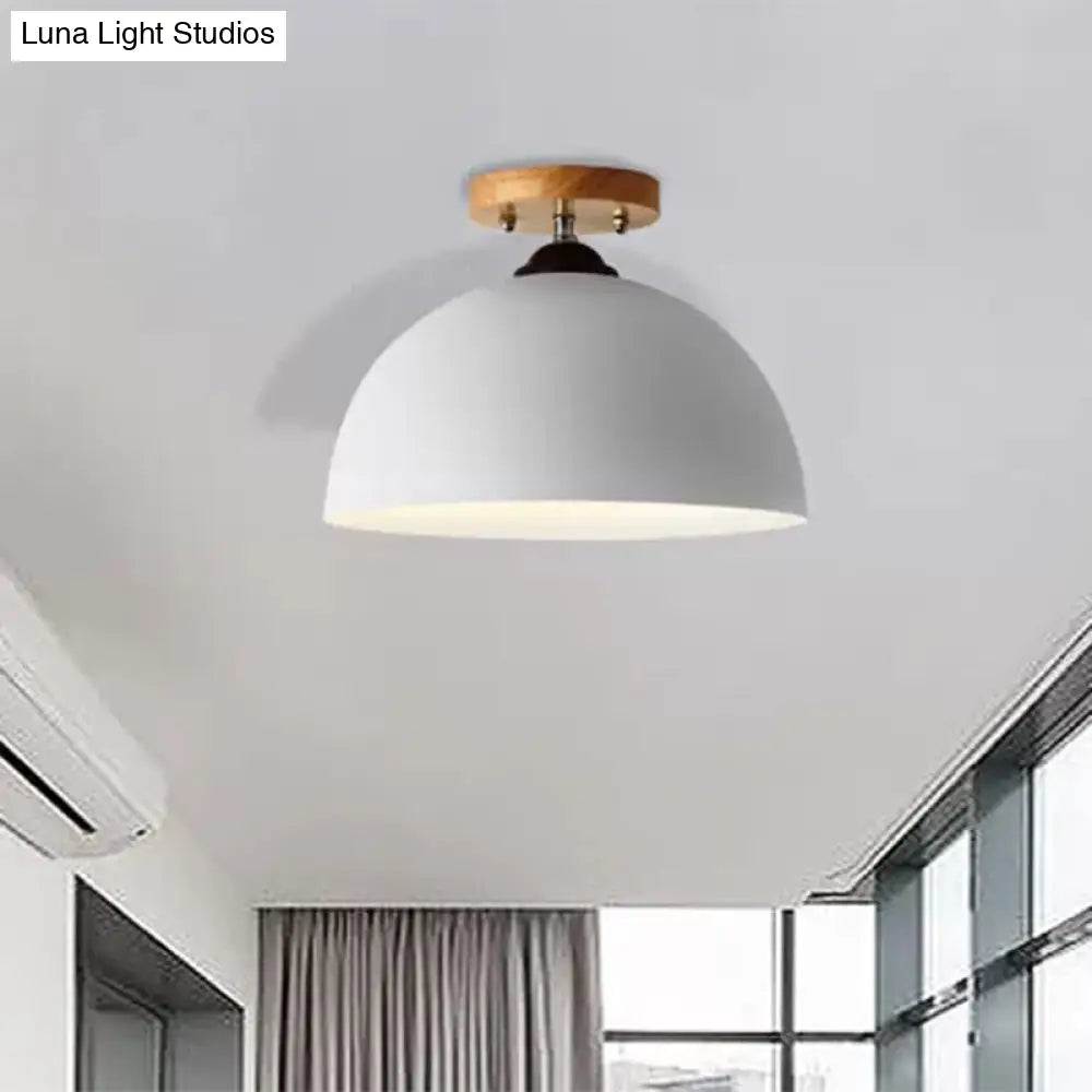 DecorBites™ DecorBites™ Metallic 1 Head Semi Flush Ceiling Light in Red/Pink/White/Gray for Bedroom - 12" Wide