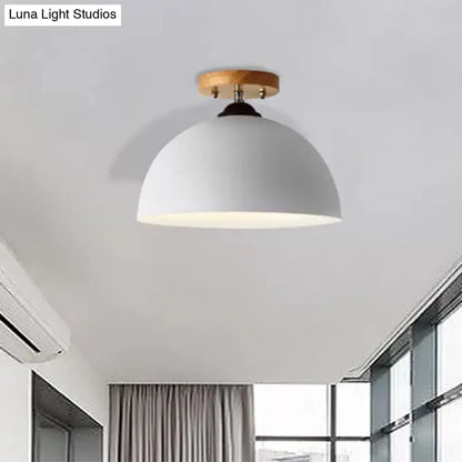 DecorBites™ DecorBites™ Metallic 1 Head Semi Flush Ceiling Light in Red/Pink/White/Gray for Bedroom - 12" Wide