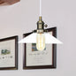 Metallic and Clear Glass Farmhouse Cone Pendant Lamp - Adjustable Height Ceiling Light