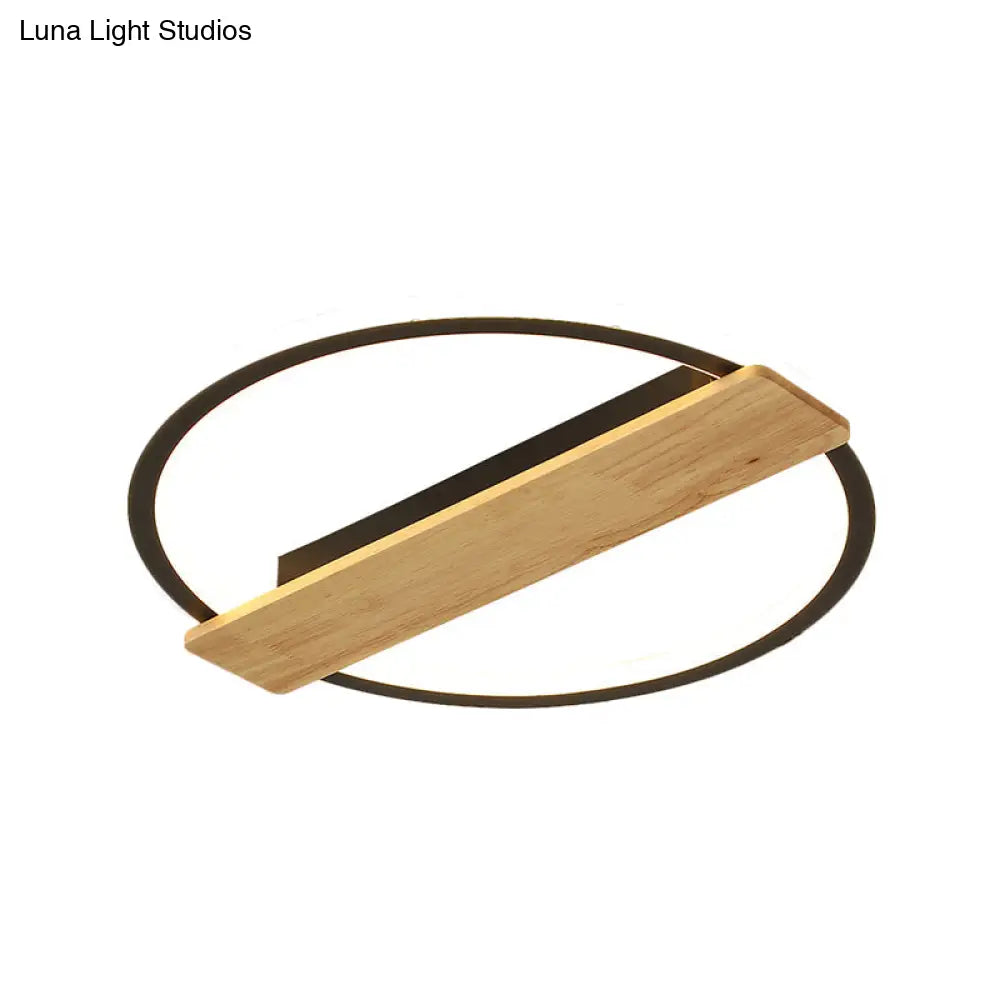 DecorBites™ DecorBites™ Metallic Black/Gold LED Ceiling Lamp with Warm/White Light and Plank Decor, 16.5"/20.5" Wide