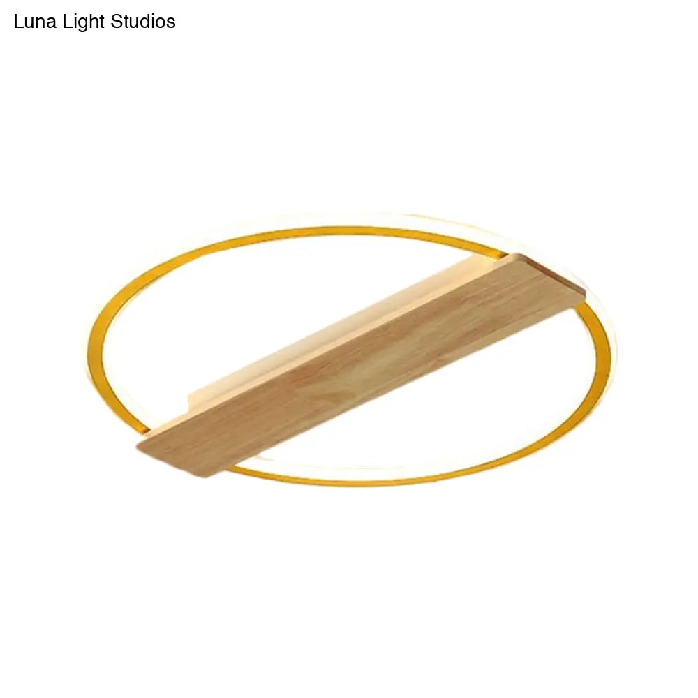 DecorBites™ DecorBites™ Metallic Black/Gold LED Ceiling Lamp with Warm/White Light and Plank Decor, 16.5"/20.5" Wide