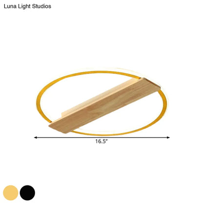 DecorBites™ DecorBites™ Metallic Black/Gold LED Ceiling Lamp with Warm/White Light and Plank Decor, 16.5"/20.5" Wide