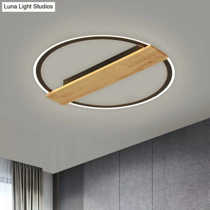 DecorBites™ DecorBites™ Metallic Black/Gold LED Ceiling Lamp with Warm/White Light and Plank Decor, 16.5"/20.5" Wide