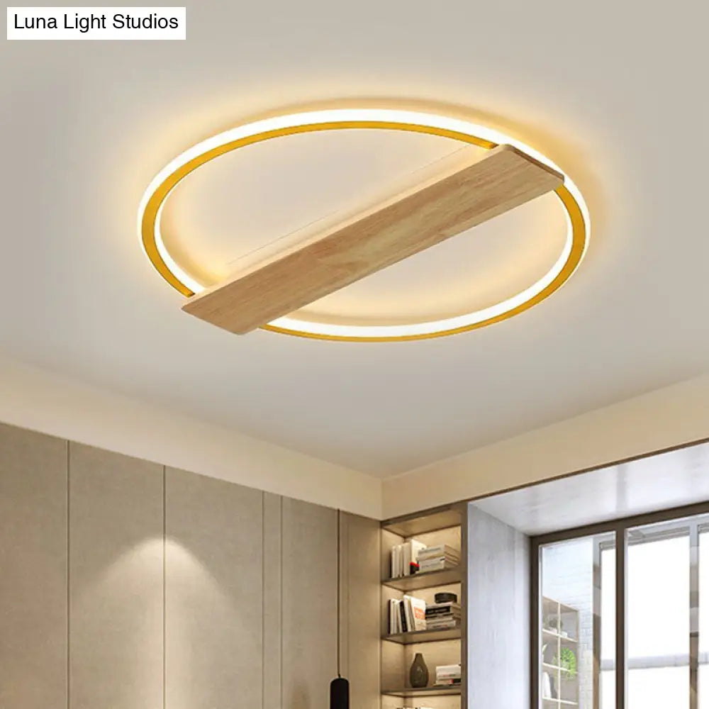 DecorBites™ DecorBites™ Metallic Black/Gold LED Ceiling Lamp with Warm/White Light and Plank Decor, 16.5"/20.5" Wide