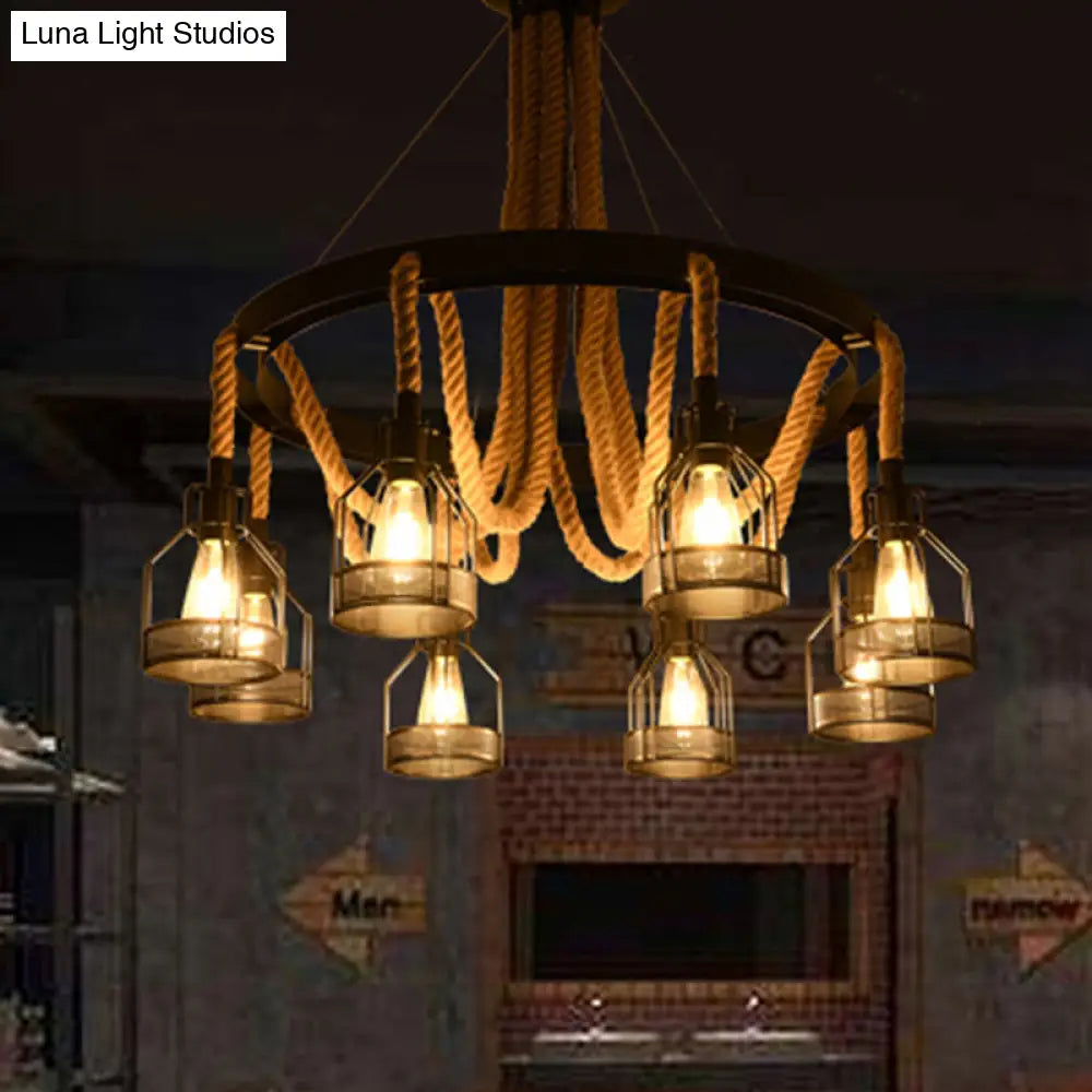 Metallic Chandelier - 4/6/14 Lights, Circular Design, Black - Perfect for Restaurants and Ceilings