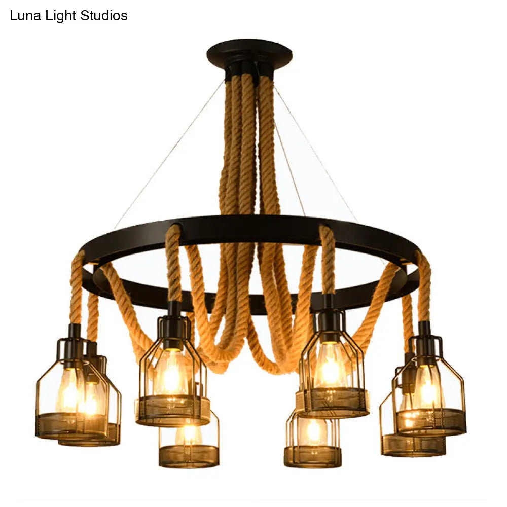 Metallic Chandelier - 4/6/14 Lights, Circular Design, Black - Perfect for Restaurants and Ceilings