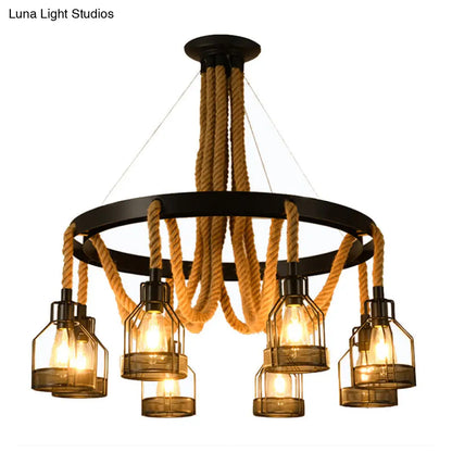 Metallic Chandelier - 4/6/14 Lights, Circular Design, Black - Perfect for Restaurants and Ceilings