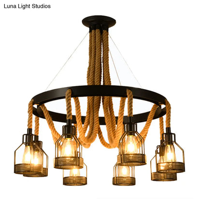 Metallic Chandelier - 4/6/14 Lights, Circular Design, Black - Perfect for Restaurants and Ceilings