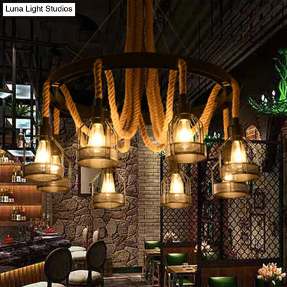 Metallic Chandelier - 4/6/14 Lights, Circular Design, Black - Perfect for Restaurants and Ceilings