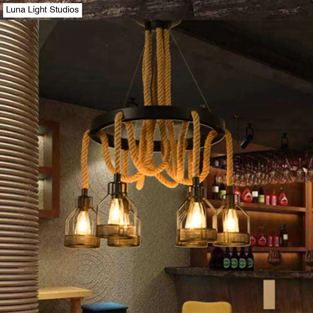 Metallic Chandelier - 4/6/14 Lights, Circular Design, Black - Perfect for Restaurants and Ceilings