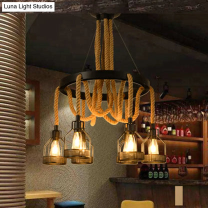 Metallic Chandelier - 4/6/14 Lights, Circular Design, Black - Perfect for Restaurants and Ceilings