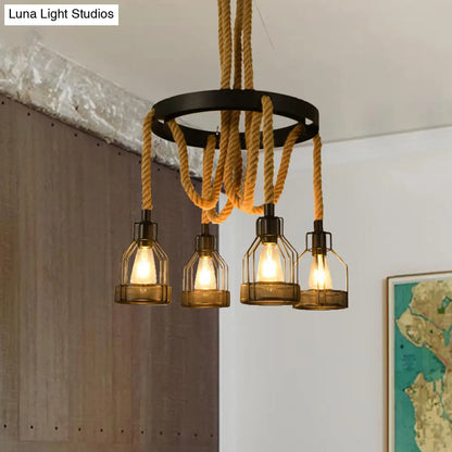 Metallic Chandelier - 4/6/14 Lights, Circular Design, Black - Perfect for Restaurants and Ceilings