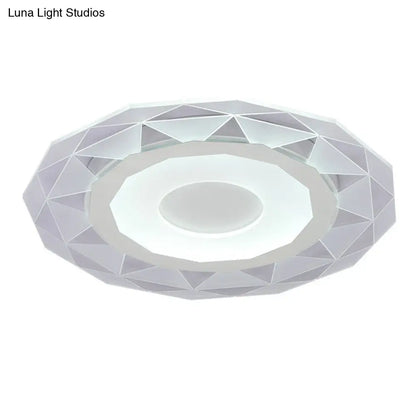 DecorBites™ DecorBites™ Metallic Circular LED Flush Mount Ceiling Light Fixture in Clear for Modern Living Room