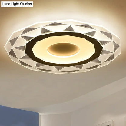 DecorBites™ DecorBites™ Metallic Circular LED Flush Mount Ceiling Light Fixture in Clear for Modern Living Room