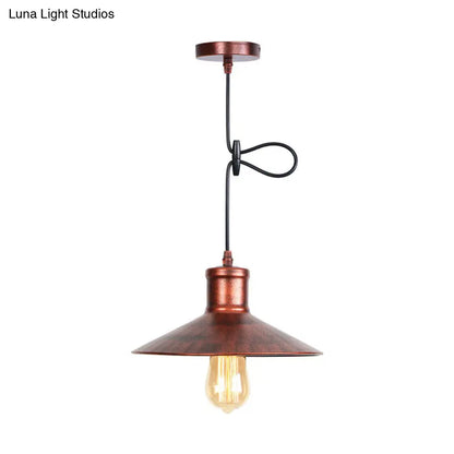 Metallic Cone Shade Pendant Light - Rustic Dining Room Ceiling Lamp