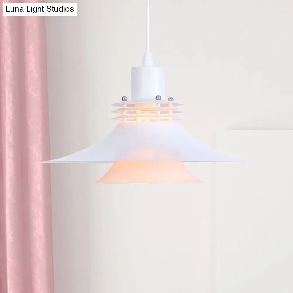 Metallic Flared Pendant Lamp: 1-Light Industrial Indoor Lighting for Dining Room