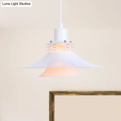 Metallic Flared Pendant Lamp: 1-Light Industrial Indoor Lighting for Dining Room