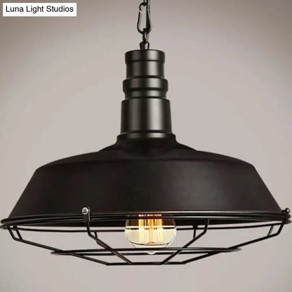 Metallic Hanging Light with 1 Bulb for Restaurant Pendant Fixture