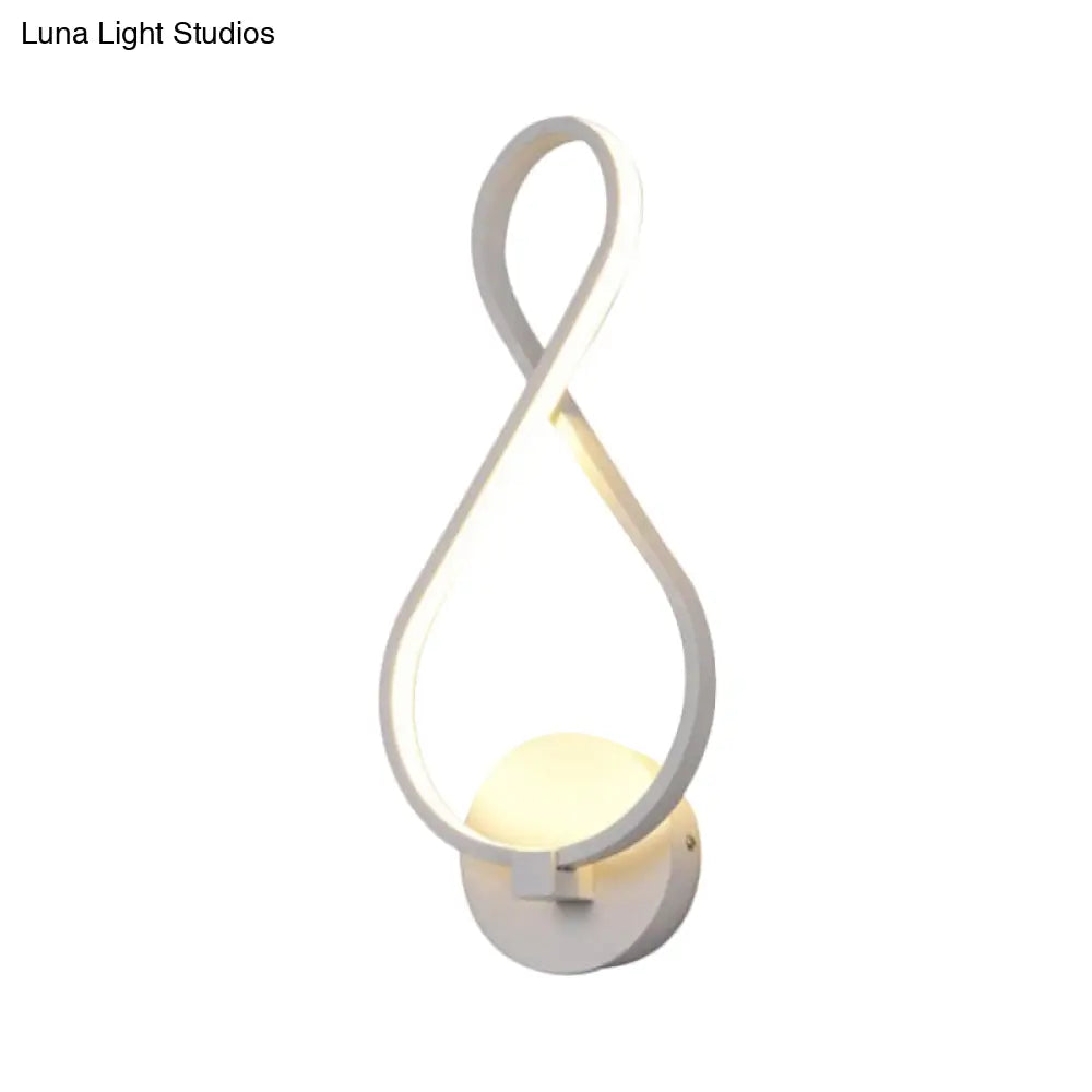 DecorBites™ DecorBites™ Metallic Hourglass/Music Note LED Wall Mount Light Fixture in Minimalist Black/White for Office - Warm/White Light