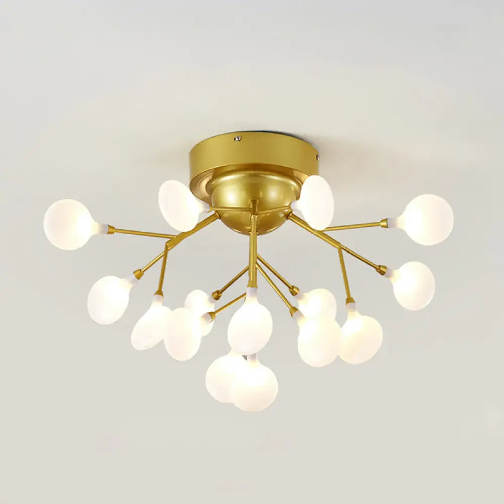 DecorBites™ DecorBites™ Metallic LED Bedroom Chandelier - Minimalist Flush Mount Light Fixture