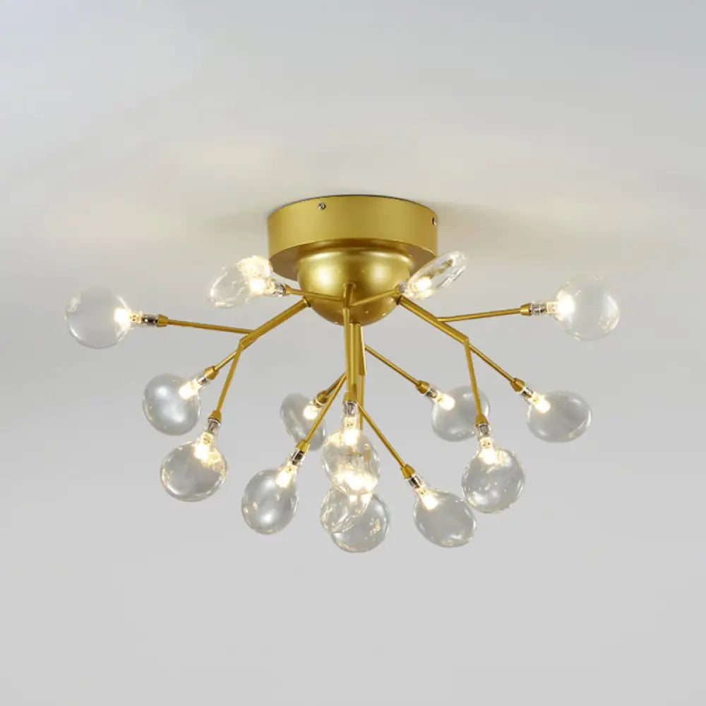 DecorBites™ DecorBites™ Metallic LED Bedroom Chandelier - Minimalist Flush Mount Light Fixture