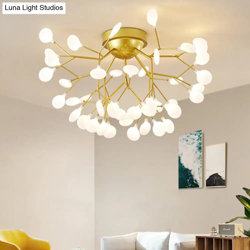 DecorBites™ DecorBites™ Metallic LED Bedroom Chandelier - Minimalist Flush Mount Light Fixture