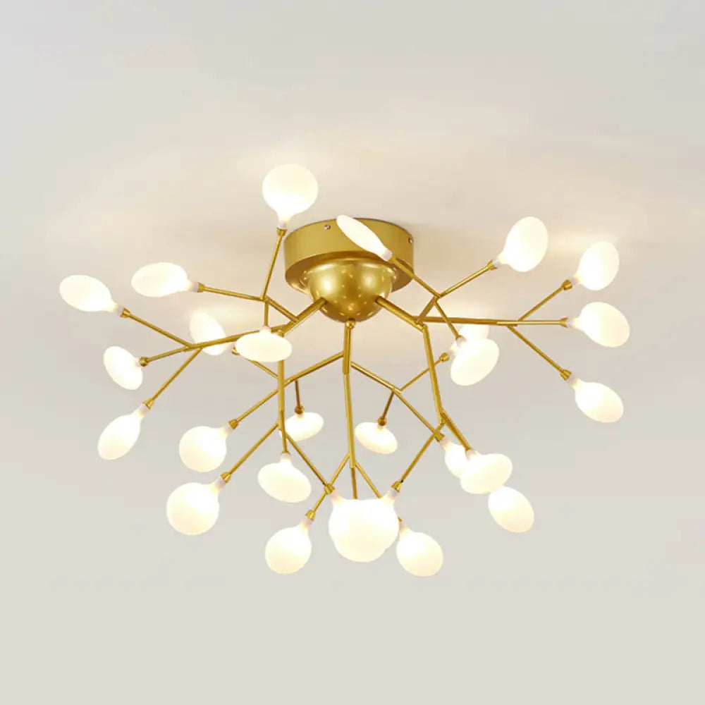 DecorBites™ DecorBites™ Metallic LED Bedroom Chandelier - Minimalist Flush Mount Light Fixture