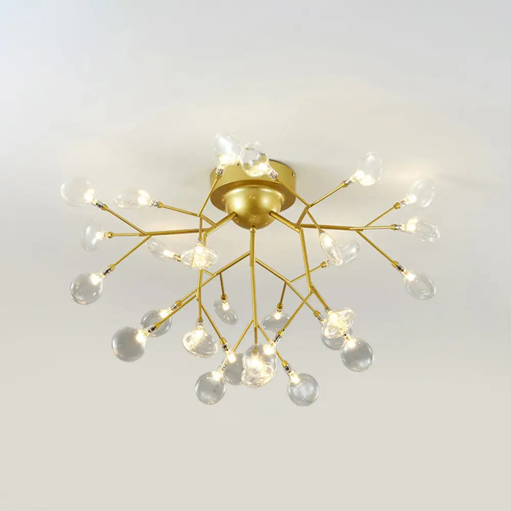 DecorBites™ DecorBites™ Metallic LED Bedroom Chandelier - Minimalist Flush Mount Light Fixture