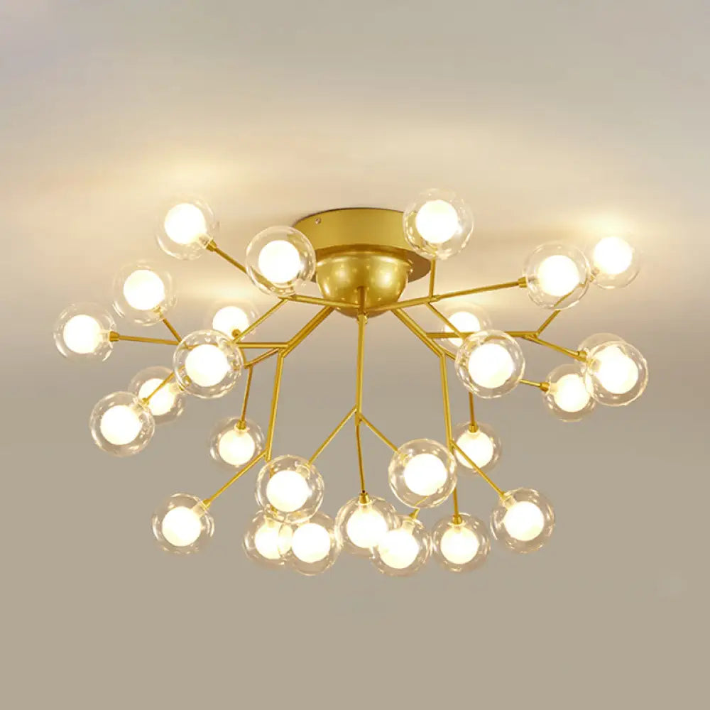 DecorBites™ DecorBites™ Metallic LED Bedroom Chandelier - Minimalist Flush Mount Light Fixture