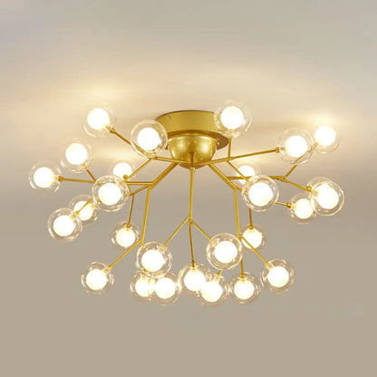 DecorBites™ DecorBites™ Metallic LED Bedroom Chandelier - Minimalist Flush Mount Light Fixture
