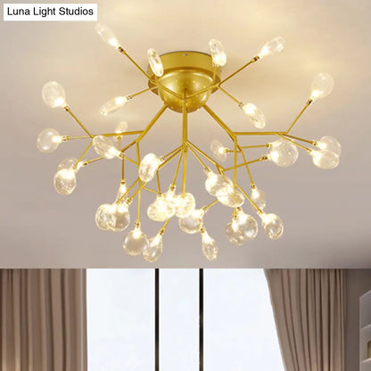 DecorBites™ DecorBites™ Metallic LED Bedroom Chandelier - Minimalist Flush Mount Light Fixture