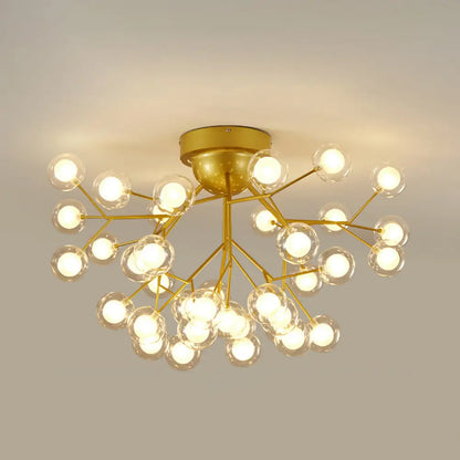 DecorBites™ DecorBites™ Metallic LED Bedroom Chandelier - Minimalist Flush Mount Light Fixture