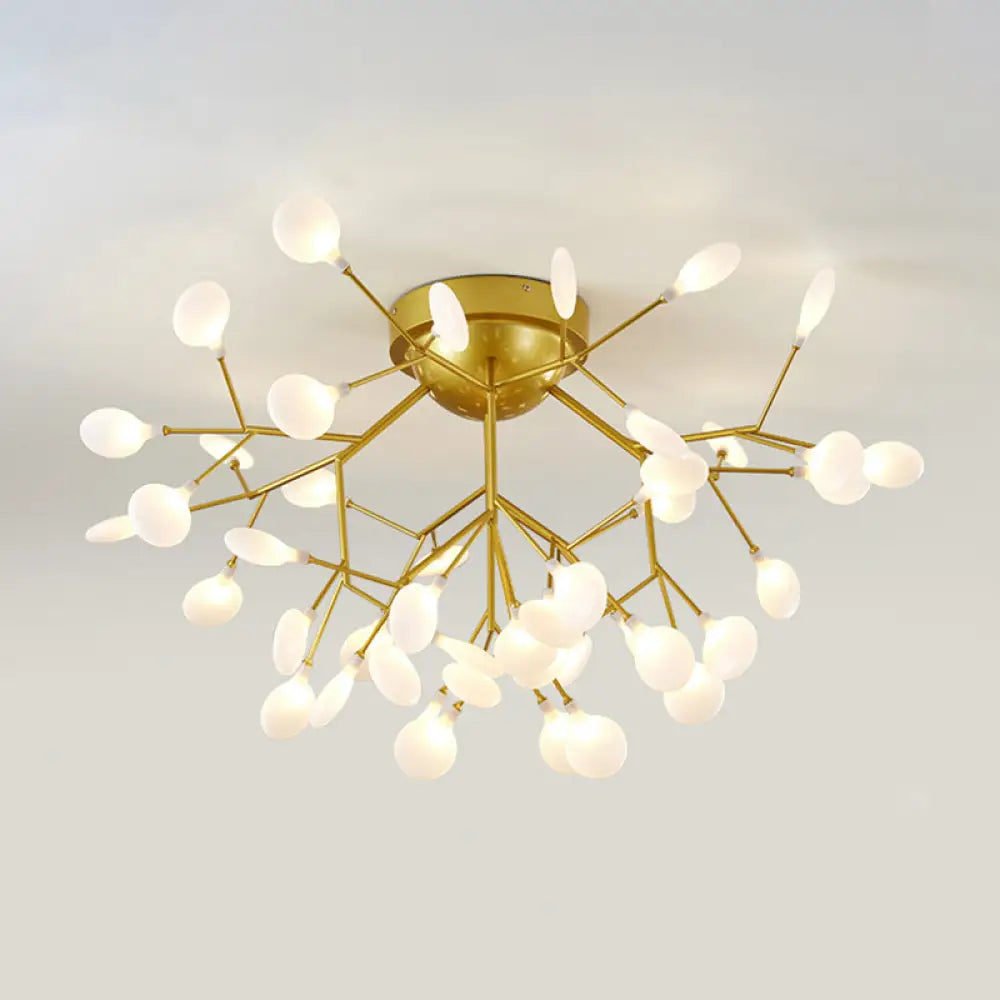 DecorBites™ DecorBites™ Metallic LED Bedroom Chandelier - Minimalist Flush Mount Light Fixture
