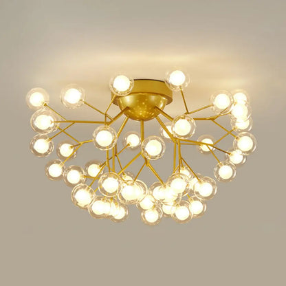 DecorBites™ DecorBites™ Metallic LED Bedroom Chandelier - Minimalist Flush Mount Light Fixture