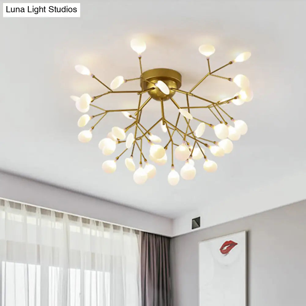 DecorBites™ DecorBites™ Metallic LED Bedroom Chandelier - Minimalist Flush Mount Light Fixture