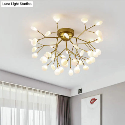 DecorBites™ DecorBites™ Metallic LED Bedroom Chandelier - Minimalist Flush Mount Light Fixture