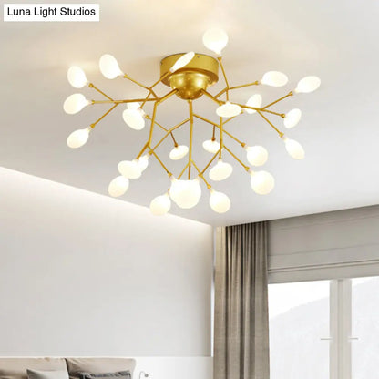 DecorBites™ DecorBites™ Metallic LED Bedroom Chandelier - Minimalist Flush Mount Light Fixture