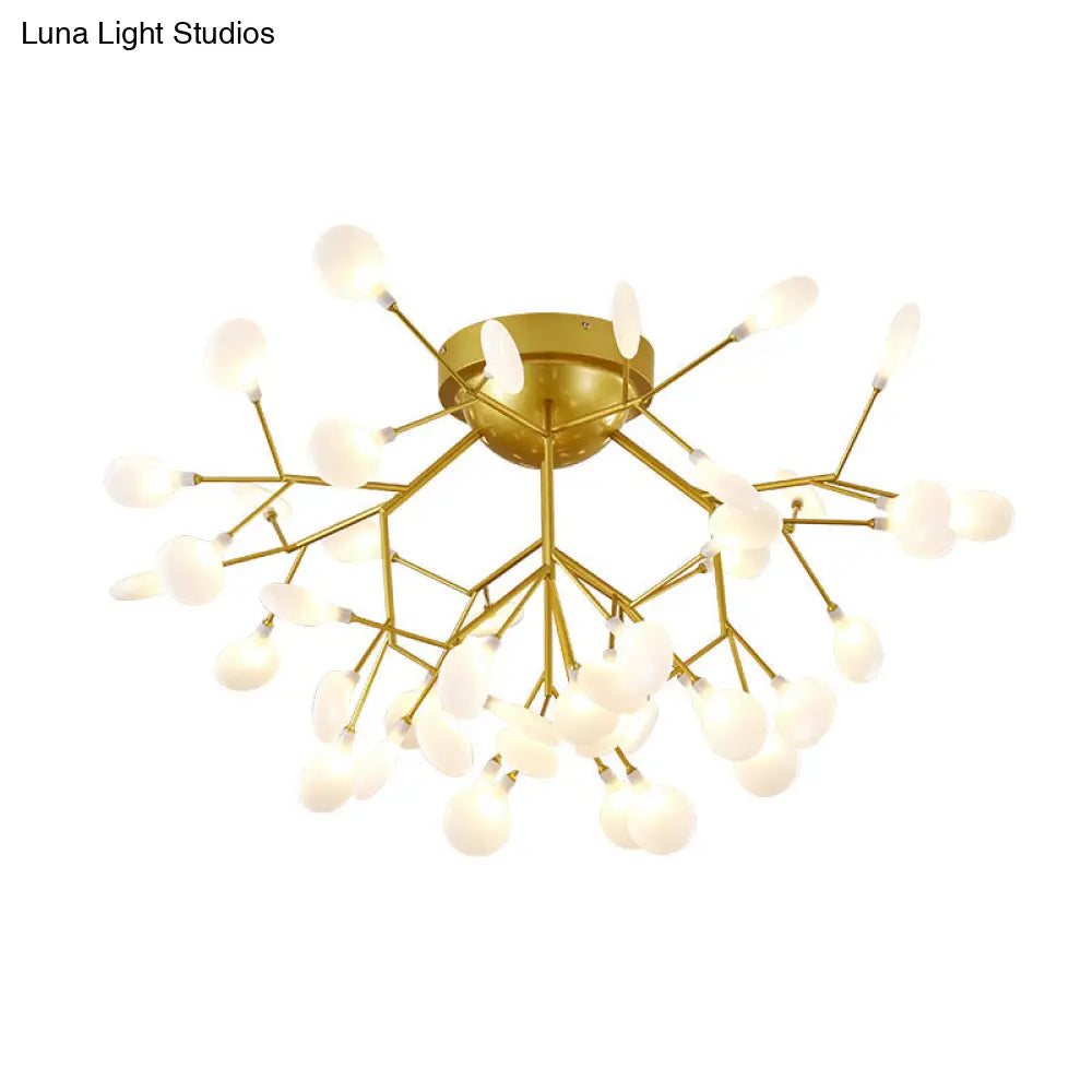 DecorBites™ DecorBites™ Metallic LED Bedroom Chandelier - Minimalist Flush Mount Light Fixture