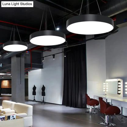 Metallic LED Pendant Light: Simple Style for Office Spaces