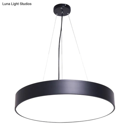 Metallic LED Pendant Light: Simple Style for Office Spaces