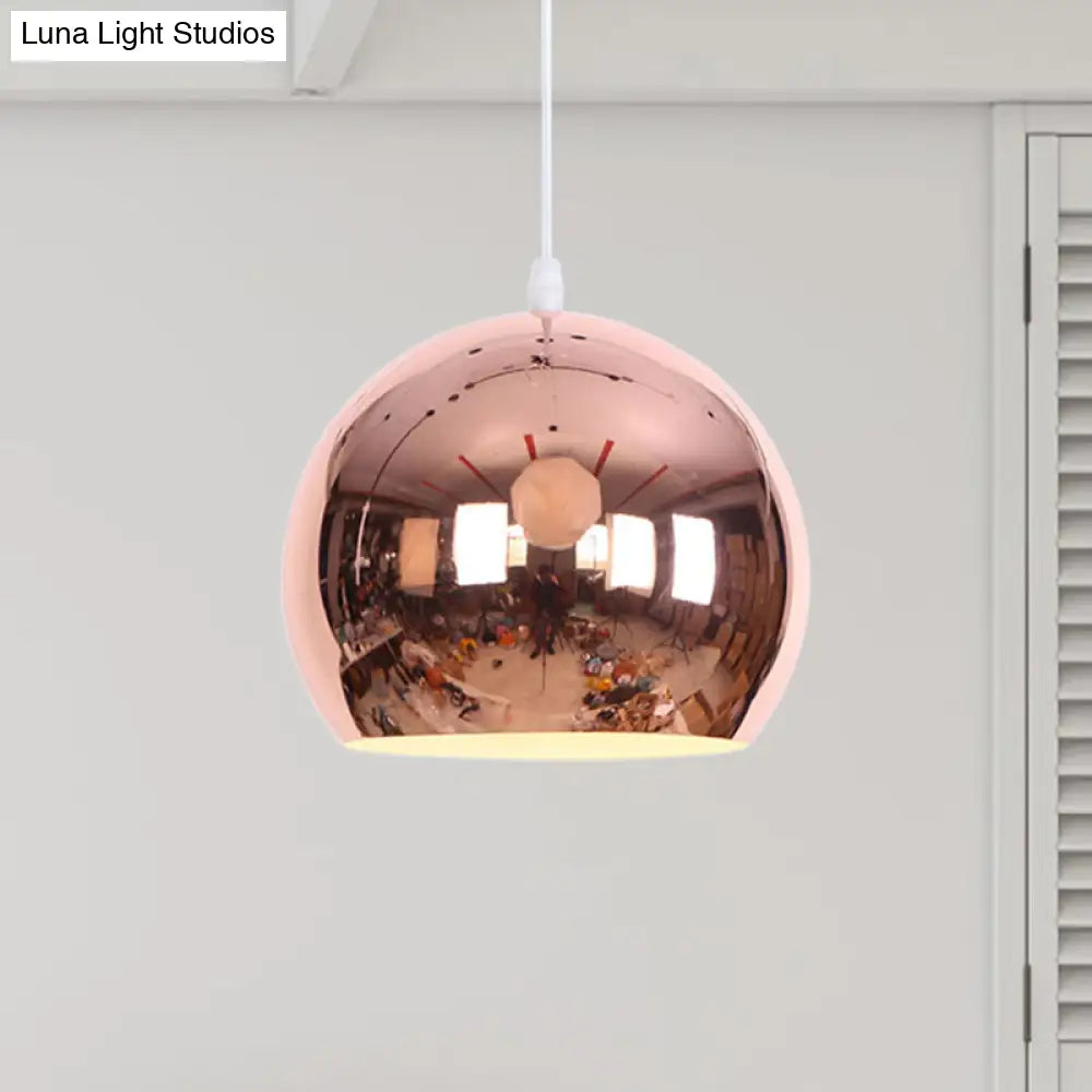 Metallic Orb Pendant Light - Industrial Style Hanging Light for Living Room