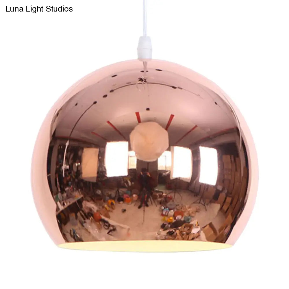 Metallic Orb Pendant Light - Industrial Style Hanging Light for Living Room