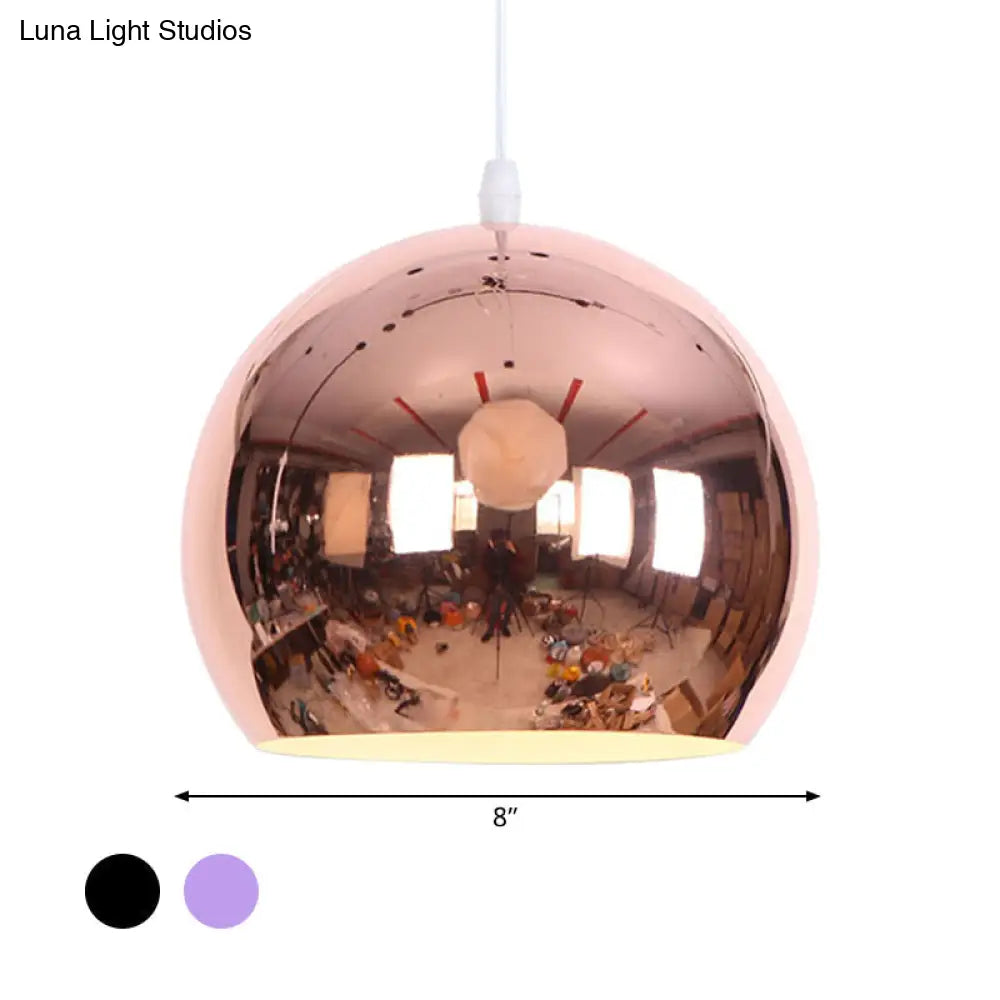 Metallic Orb Pendant Light - Industrial Style Hanging Light for Living Room