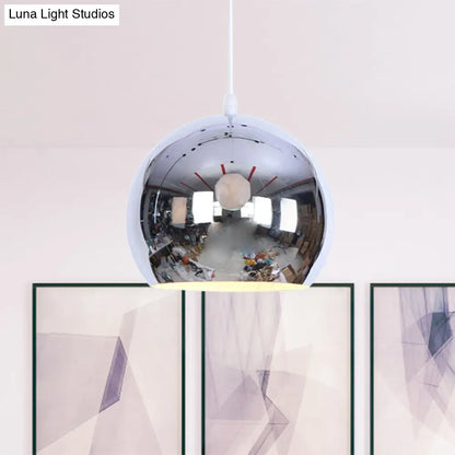 Metallic Orb Pendant Light - Industrial Style Hanging Light for Living Room