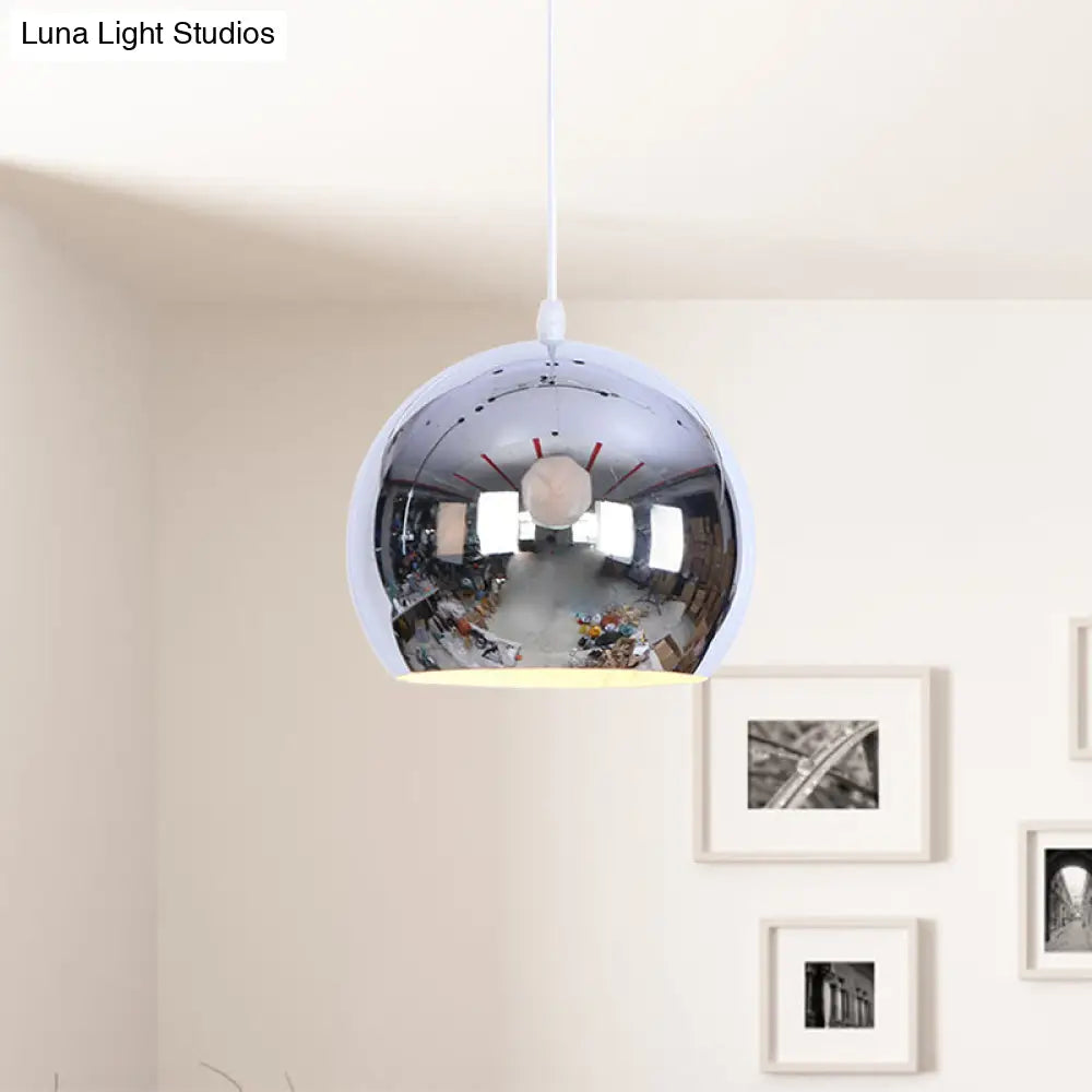 Metallic Orb Pendant Light - Industrial Style Hanging Light for Living Room