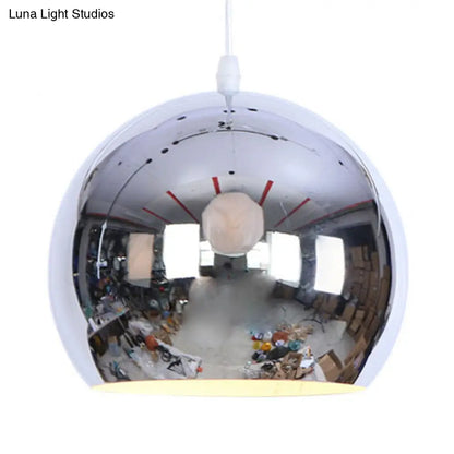 Metallic Orb Pendant Light - Industrial Style Hanging Light for Living Room