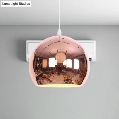 Metallic Orb Pendant Light - Industrial Style Hanging Light for Living Room