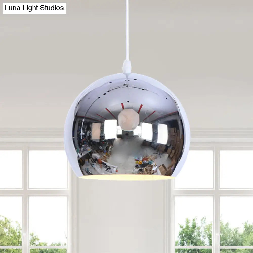 Metallic Orb Pendant Light - Industrial Style Hanging Light for Living Room